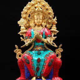 Exotic India Gold-Toned The Future Buddha Maitreya-image-51