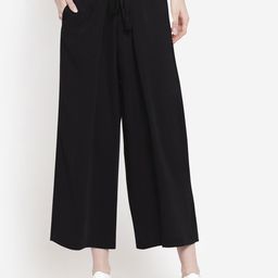 Martini Women Black Loose Fit Solid Culottes-image-39