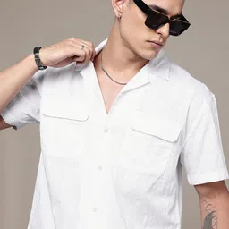 The Roadster Life Co. Pure Cotton Self Design Textured Casual Shirt-image-83