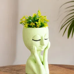 ExclusiveLane Green Terracotta Table Planter Flower Pot-30