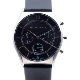 GIORDANO Men Black Leather Analogue Watch 1974-01-image-71