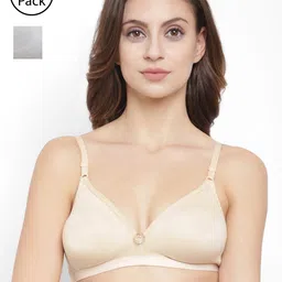 Floret Pack of 2 Solid Non-Wired Lightly Padded T-shirt Bras T3058-image-7