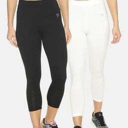 TWIN BIRDS Women Black & White Solid Tight Fit Capris-image-69