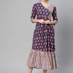Indibelle Floral Printed Wrap Maxi Dress-image-24