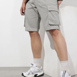 The Roadster Lifestyle Co. Men Solid Cargo Shorts-image-82