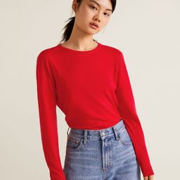 MANGO Women Red Solid Pullover-image-10