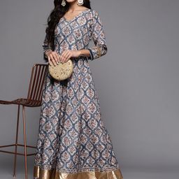KSUT Blue & Off White Ethnic Motifs Dress-12