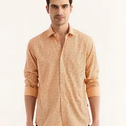 Red Flame Floral Printed Pure Cotton Casual Shirt-image-59