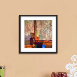 999Store Brown & Orange Abstract Pattern Cotton Canvas Digitally Printed Wall Art-49