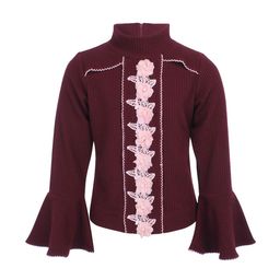CUTECUMBER Girls Maroon Self Design Top-picture-22