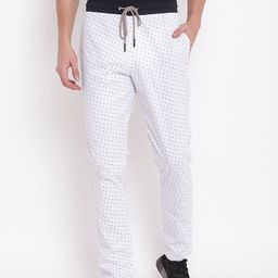 Sweet Dreams Men White & Navy Blue Printed Track Pants-image-75