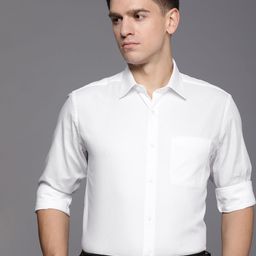 Raymond Self Design Textured Pure Cotton Slim Fit Formal Shirt-image-98
