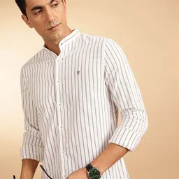 French Connection Men Premium Slim Fit Striped Pure Cotton Casual Shirt-image-92