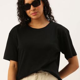 Bene Kleed Women Solid Oversized T-shirt-image-16