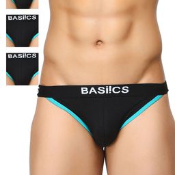 BASIICS by La Intimo Men Pack of 3 Black Briefs BCSBR020C222-31