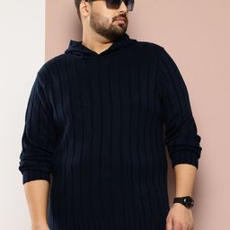 Sztori Plus Size Ribbed Hooded Pullover Sweater-picture-14
