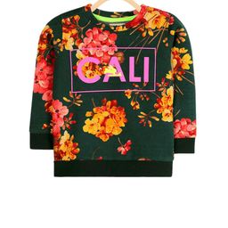 Cherry Crumble Girls Green Floral Printed Sweatshirt-image-65