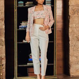 KIZI Slim-Fit Single Breasted Notched Lapel Cotton Blazer-picture-16