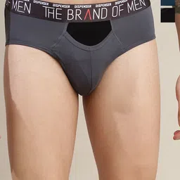 DISPENSER Men Pack Of 3 Stretchable Mid-Rise Basic Briefs S4-Brief-Black-Teal-Grey-L-picture-27