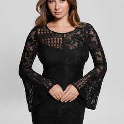GUESS Women Round Neck Flared Sleeves Bodycon Mini Dress-image-22