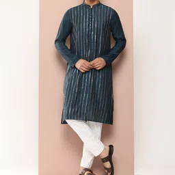 See Designs Embroidered Sequinned Chanderi Silk Kurta with Pyjamas-picture-42