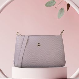 Mochi Purple Textured PU Structured Sling Bag with Quilted-12