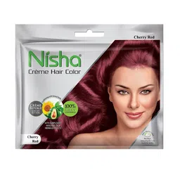 Nisha Unisex Red Pack of 6 Creme Hair Color-Cherry Red-70