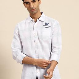 Being Human Slim Fit Checked Pure Cotton Shirt-image-45