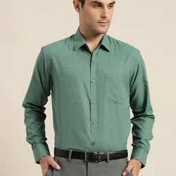SOJANYA Men Green Classic Regular Fit Solid Formal Shirt-image-45