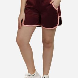 Smarty Pants Women Burgundy Training or Gym Sports Shorts-image-77