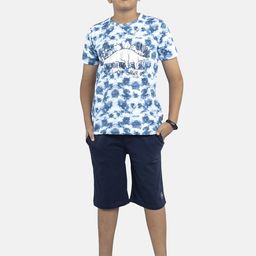 KiddoPanti Boys Tie & Dyed Pure Cotton T-shirt with Shorts-image-52