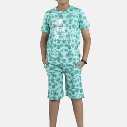 KiddoPanti Boys Tie & Dyed Pure Cotton T-shirt with Shorts-image-8