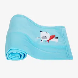 MeeMee Blue Solid Mild Winter 300 GSM Single Bed Blanket-19