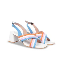 Shoetopia Girls Colourblocked Block Sandals with Buckles-image-41