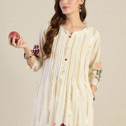 Indo Era Printed Round Neck Top With Trousers Co-Ords-picture-14
