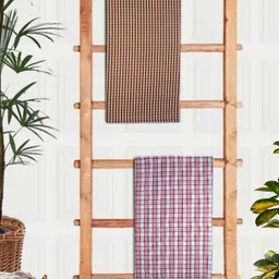 Aura Brown & White 2 Pieces Printed Cotton 210 GSM Bath Towel-image-98