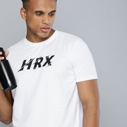 HRX by Hrithik Roshan Men Brand Logo Printed Pure Cotton T-shirt-image-41