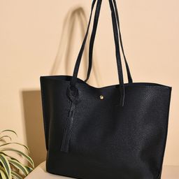 HAUTE SAUCE by Campus Sutra Black Structured Shoulder Bag-7