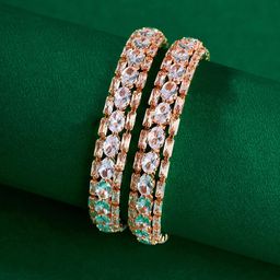 TEEJH Eternaa Set Of 2 Cubic Zirconia Studded Bangles-image-77