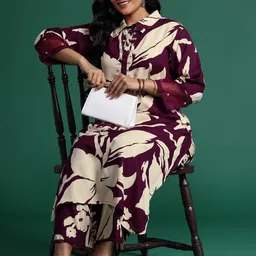 Indo Era Floral Printed Kurta with Trousers & Dupatta-35