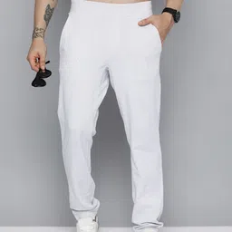 HERE&NOW Men White Solid Knitted Track Pants-image-93