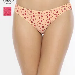 Jockey Women Pack of 2 Assorted Printed Medium Coverage Cotton Bikini Briefs SW01-19