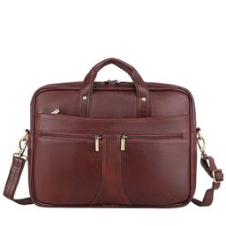 WildHorn Men Maroon Solid Genuine Leather Laptop Bag-image-66