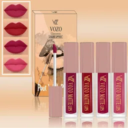 VOZO Matte Lips Set Of 4 Liquid Lipstick - 1.5ml Each-101-104-105-203-56