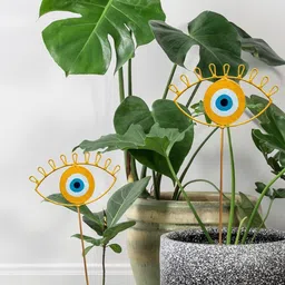 JASMEY HOMES 2-Pcs Yellow & Blue Evil-Eye Garden Stakes-image-71