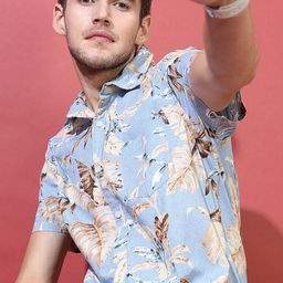 HIGHLANDER Men Slim Fit Floral Opaque Printed Casual Shirt-image-55