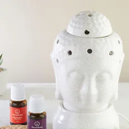Asian Aura Ceramic Electric Aroma Diffuser with Aroma Oils- 10ml-18