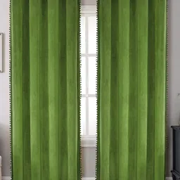 STITCHNEST Olive Green Black Out Velvet Door Curtain-16