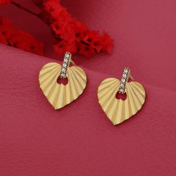 Carlton London 18kt Gold Plated CZ Heart Drop Earring-41