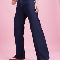 DressBerry Women Wide Leg High-Rise Stretchable Jeans-image-50